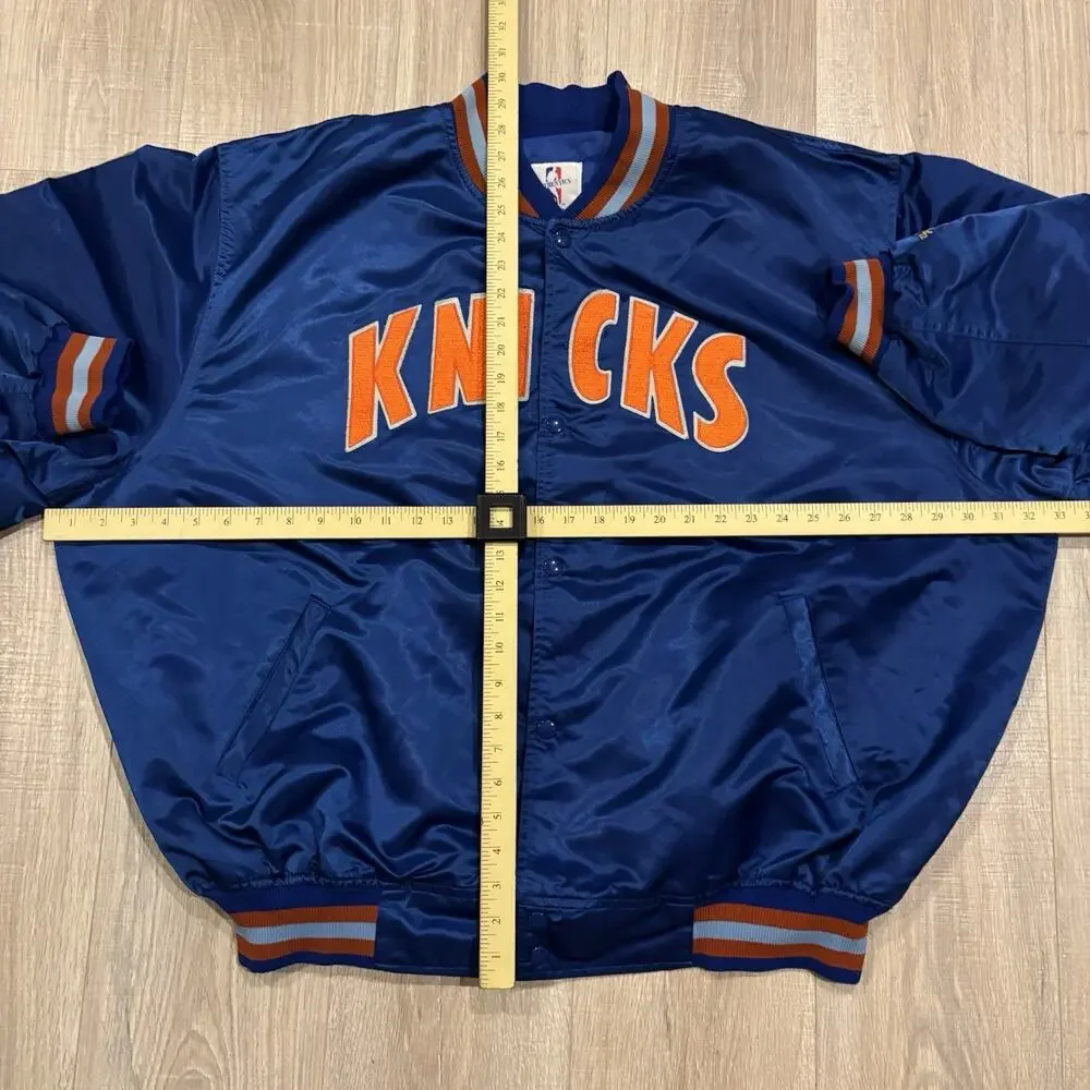 Vintage Starter New York Knicks Satin Jacket Mens 3XL Gold Logo 90s NBA Bomber